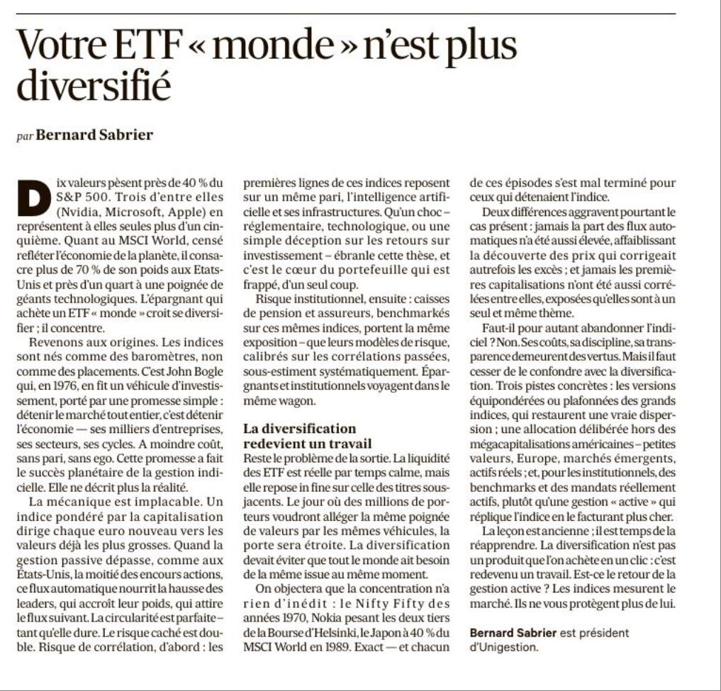 Votre ETF « monde » n'est plus diversifié